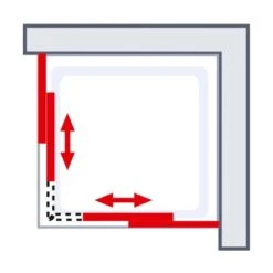 Schulte Eckeinstieg Mit Schiebetüren Sunny 180 Cm X 75-90 Cm Schwarz Glasdekor -Wenko Verkaufs-Shop 4060991070174 2053 AI 02