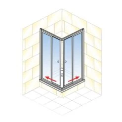 Schulte Eckeinstieg Mit Schiebetüren Sunny 180 Cm X 75-90 Cm Weiß Glasdekor -Wenko Verkaufs-Shop 4060991070501 2053 AI 01