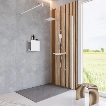 Schulte Walk In Frontteil Alexa Style 2.0 Mattweiß Klar Hell 200 Cm X 120 Cm 3 Schulte Walk In Frontteil Alexa Style 2.0 Mattweiß Klar Hell 200 Cm X 120 Cm