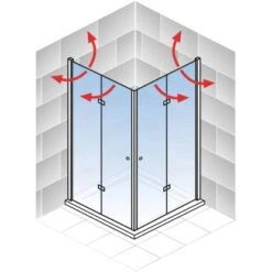 Schulte ExpressPlus Drehfalttür Eckeinstieg Garant 2.0 Mattschwarz 200 X 90 Cm -Wenko Verkaufs-Shop 4060991076114 2053 AI 03