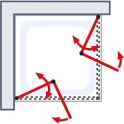 Schulte ExpressPlus Drehfalttür Eckeinstieg Garant 2.0 Chromoptik 200 X 100 Cm -Wenko Verkaufs-Shop 4060991076138 2053 AI 02
