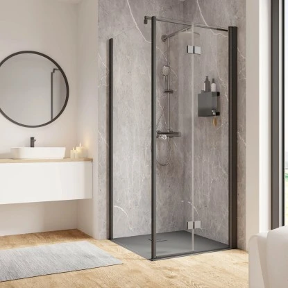 Schulte ExpressPlus Drehfalttür U. Seitenwand Garant 2.0 Mattschwarz 200 X 90 Cm 3 Schulte ExpressPlus Drehfalttür U. Seitenwand Garant 2.0 Mattschwarz 200 X 90 Cm