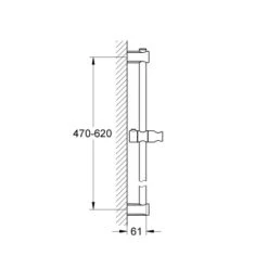 Grohe QuickFix Duschstange Vitalio Universal 60 Cm Chrom 5 Grohe QuickFix Duschstange Vitalio Universal 60 Cm Chrom -Wenko Verkaufs-Shop 407091 4520 GroheBrausen 3