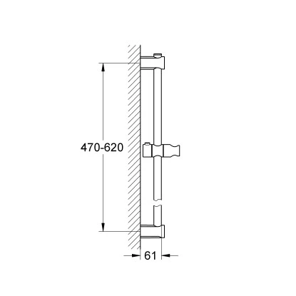 Grohe QuickFix Duschstange Vitalio Universal 60 Cm Chrom 4 Grohe QuickFix Duschstange Vitalio Universal 60 Cm Chrom – Bild 2