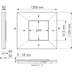 ESS Easy Drain Duschrinne DOT Square 61,5 X 61,5 Cm -Wenko Verkaufs-Shop 4848529 1709 tz