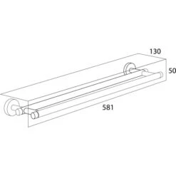 Tiger Doppel-Badetuchhalter Boston Edelstahl Gebürstet 58 Cm -Wenko Verkaufs-Shop 500547 4621 4