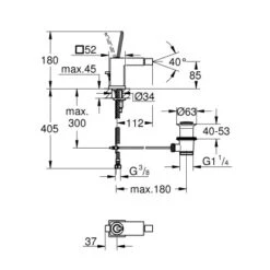 Grohe Einhand-Bidetbatterie Eurocube Joy Chrom -Wenko Verkaufs-Shop 518372 4520 2028160