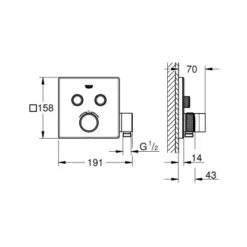 Grohe Thermostat Grohtherm SmartControl 2 Absperrventile Chrom Mit Brausehalter -Wenko Verkaufs-Shop 518774 4520 100050592