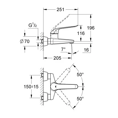 Grohe Einhand-Waschtischbatterie Euroeco Special Ausladung 20,5 Cm Chrom 5 Grohe Einhand-Waschtischbatterie Euroeco Special Ausladung 20,5 Cm Chrom – Bild 3