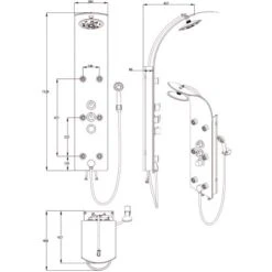 Duschpaneel Glas Weiß -Wenko Verkaufs-Shop 59 4008431600253 Zeichnung
