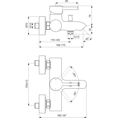Ideal Standard Badearmatur Ceraline AP Chrom 12 Ideal Standard Badearmatur Ceraline AP Chrom – Bild 10