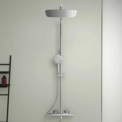 Ideal Standard Duschsystem Flex Mit Brausethermostat Ceratherm T100 Chrom 6 Ideal Standard Duschsystem Flex Mit Brausethermostat Ceratherm T100 Chrom – Bild 4