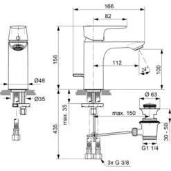Ideal Standard Waschtischarmatur Connect Air Niederdruck Chrom -Wenko Verkaufs-Shop 612378 3049 4