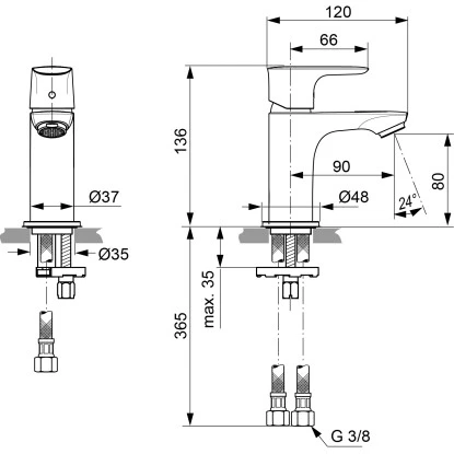 Ideal Standard Waschtischarmatur Connect Air Piccolo O. Ablaufg. Silver Storm 6 Ideal Standard Waschtischarmatur Connect Air Piccolo O. Ablaufg. Silver Storm – Bild 4