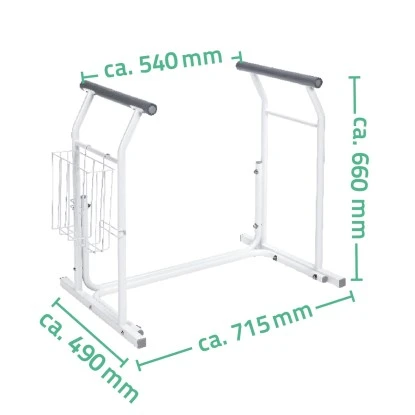 Ridder Mobile WC-Aufstehhilfe Stahl Weiß Inkl. Ablagekorb 8 Ridder Mobile WC-Aufstehhilfe Stahl Weiß Inkl. Ablagekorb – Bild 6