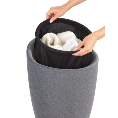 Wenko Badhocker Candy Inkl. Wäschesack Grau Leinenoptik 5 Wenko Badhocker Candy Inkl. Wäschesack Grau Leinenoptik – Bild 3