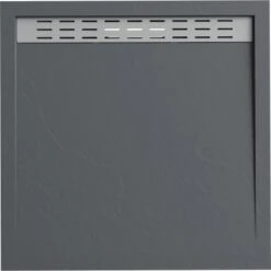 Verosan+ Duschplatte Mit Duschrinne Dunkelgrau 90 Cm X 90 Cm