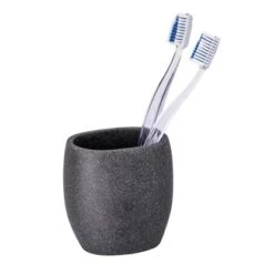 Wenko Zahnputzbecher Puro Anthrazit Polyresin9,4 X 9,4 X 6,5 Cm