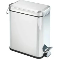 Wenko Treteimer Square Silber Glänzend 5 L 29,5 Cm X 14 Cm X 28 Cm