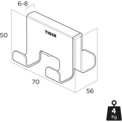 Tiger Handtuchhaken Caddy Für Duschkabine 6-8 Mm Doppelt Schwarz -Wenko Verkaufs-Shop 6843965 4621 VM 08