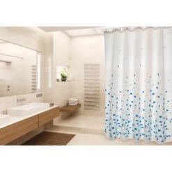 Duschvorhang Premium Polyester Brest 180 Cm X 200 Cm Blau-Weiß