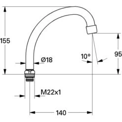 Grohe Rohrauslauf Ausladung 140 Mm -Wenko Verkaufs-Shop 722563 4520 853068 2