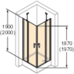 Hüppe Schwingtür Design Pure Festes Segment BxH: 80 Cm X 200 Cm Black Edition -Wenko Verkaufs-Shop 74325 2438 HPUV18P07MAF 20 1