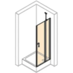 Hüppe Schwingtür Design Pure Festes Segment BxH: 80 Cm X 200 Cm Black Edition -Wenko Verkaufs-Shop 74325 2438 HPUV28P07MAF 21 6