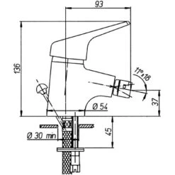 Sanitop-Wingenroth Einhebelmischer Bidetarmatur Jetmix Chrom -Wenko Verkaufs-Shop 748819 3711 061353 SZ