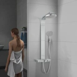 Schütte Duschset Samoa Rain Mit Thermostatarmatur Glasablage Chrom Hellgrau -Wenko Verkaufs-Shop 7663743 2759 4