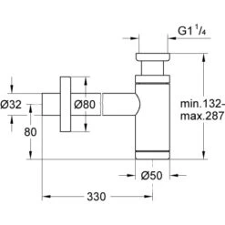 Grohe Geruchsverschluss Waschtisch 1 1/4" Hard Graphite Gebürstet -Wenko Verkaufs-Shop 803717 4520 851888