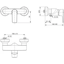 Ideal Standard Brausearmatur Connect Air AP Chrom 17 Ideal Standard Brausearmatur Connect Air AP Chrom -Wenko Verkaufs-Shop 817425 4650 4