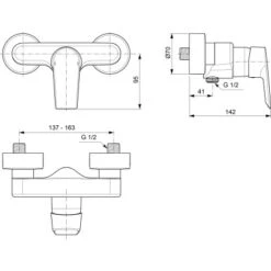 Ideal Standard Brausearmatur Tesi Aufputz Chrom -Wenko Verkaufs-Shop 817435 3049 2