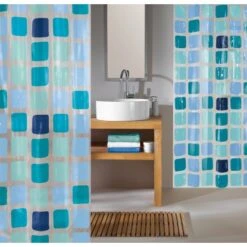 OBI Duschvorhang Mary 180 Cm X 200 Cm Blue 7 OBI Duschvorhang Mary 180 Cm X 200 Cm Blue -Wenko Verkaufs-Shop 822276 picture 1 2