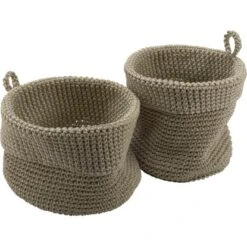 Baliv Aufbewahrungskorb Grau 2er Set