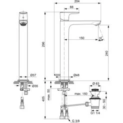 Ideal Standard Waschtischarmatur Connect Air Mit Verlängertem Sockel Chrom -Wenko Verkaufs-Shop 876704 3049 8