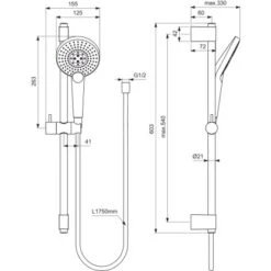 Ideal Standard Kombi. Idealrain Evo Jet 60 Cm + 3-Funktionshandbrause Ø 125 Cm 11 Ideal Standard Kombi. Idealrain Evo Jet 60 Cm + 3-Funktionshandbrause Ø 125 Cm -Wenko Verkaufs-Shop 876705 3049 4
