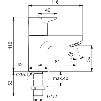 Ideal Standard Standventil Ceraplan Chrom 6 Ideal Standard Standventil Ceraplan Chrom – Bild 4