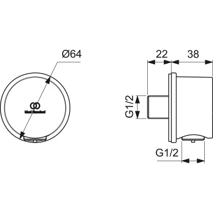 Ideal Standard Brauseschlauchanschluss Idealrain Atelier Grey Rund Aufputz 8 Ideal Standard Brauseschlauchanschluss Idealrain Atelier Grey Rund Aufputz – Bild 6