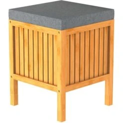 Eisl Wäschesammler Mit Deckel Und Sitzkissen Bambus