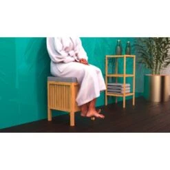 Eisl Wäschesammler Mit Deckel Und Sitzkissen Bambus -Wenko Verkaufs-Shop 9002560798886 2759 6