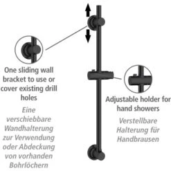 Wenko Duschstange Schwarz Befestigen Ohne Bohren -Wenko Verkaufs-Shop 903403 1068 02