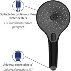Wenko Duschkopf Ultimate Shower Schwarz/Grau Ø 13 Cm -Wenko Verkaufs-Shop 903405 1068 06