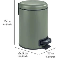 Wenko Treteimer Leman Dunkelgrün 3 L -Wenko Verkaufs-Shop 930699 1068 04