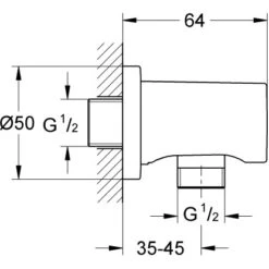 Grohe Wandanschlussbogen Rainshower Hard Graphite Gebürstet -Wenko Verkaufs-Shop 964712 4520 1399548
