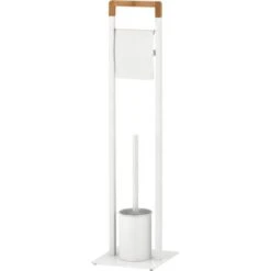 WC-Buerstengarnitur Mit Papierhalter Weiß