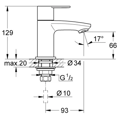 Grohe Kaltwasser-Standventil Eurostyle C XS-Size Chrom 4 Grohe Kaltwasser-Standventil Eurostyle C XS-Size Chrom – Bild 2